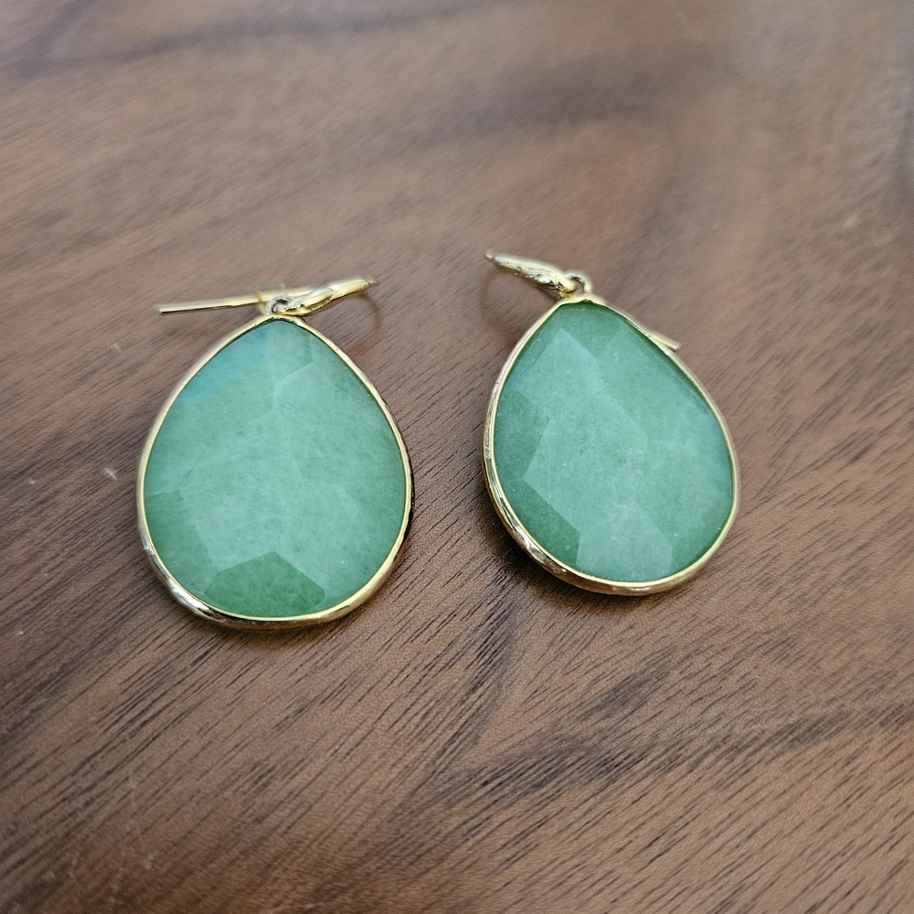 Stella & Dot Green Teardrop Earrings